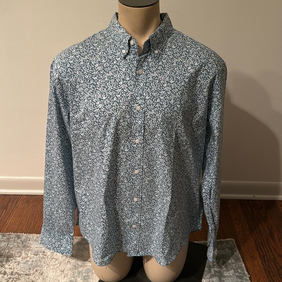 NWT J Crew Men’s XXL Dress Shirt Slim Untucked Performance Floral Pattern - Picture 1 of 7
